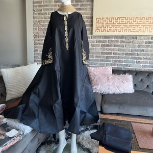 New 2 pc black maxi frock dress kameez